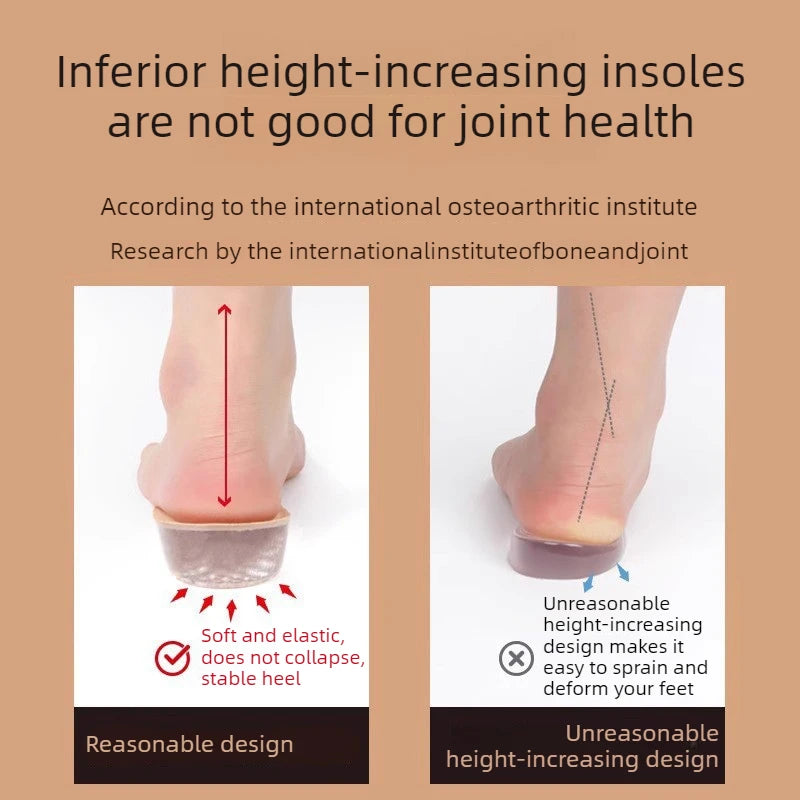 Height Increase Silicone Heel Lift Insoles