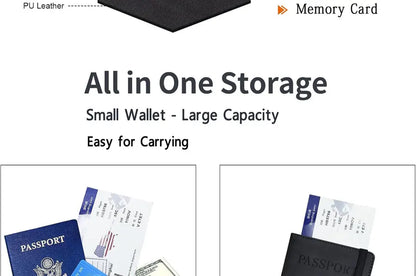 PU Leather Passport Cover & Document Organizer