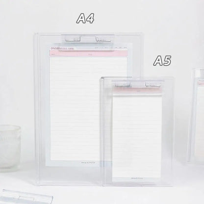 Transparent Acrylic Clipboard File Folder