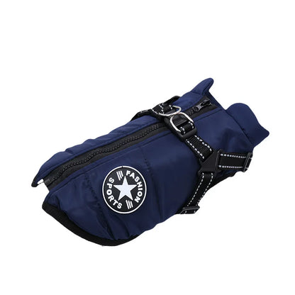 Waterproof Dog Jacket with Integrated Harness
