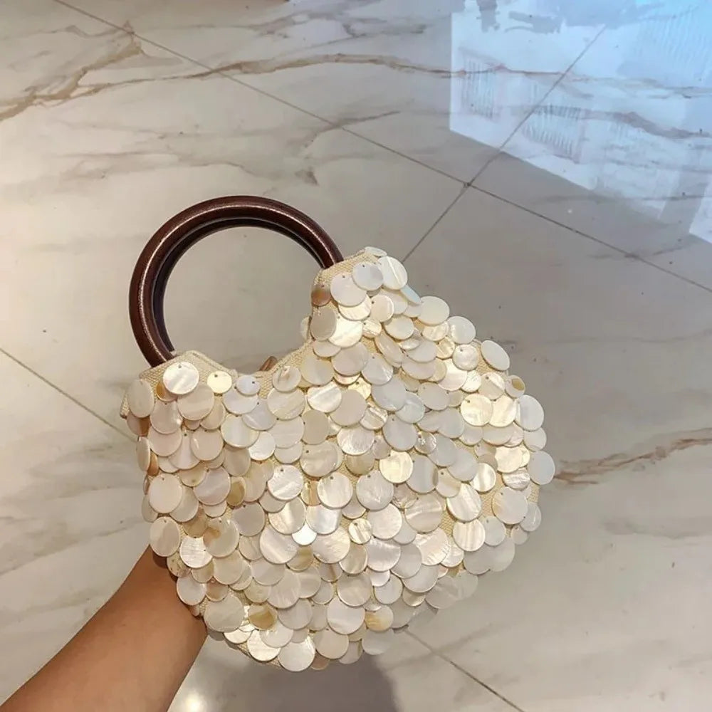 Handmade Seashell Beaded Bag