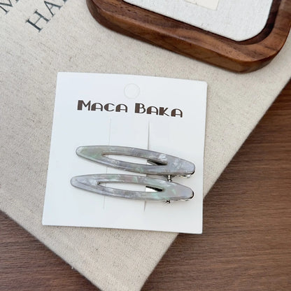 Acetate Hollow Oval Hair Clips Set
