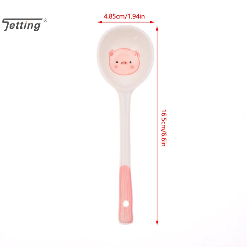 Pig Ceramic Soup Spoon