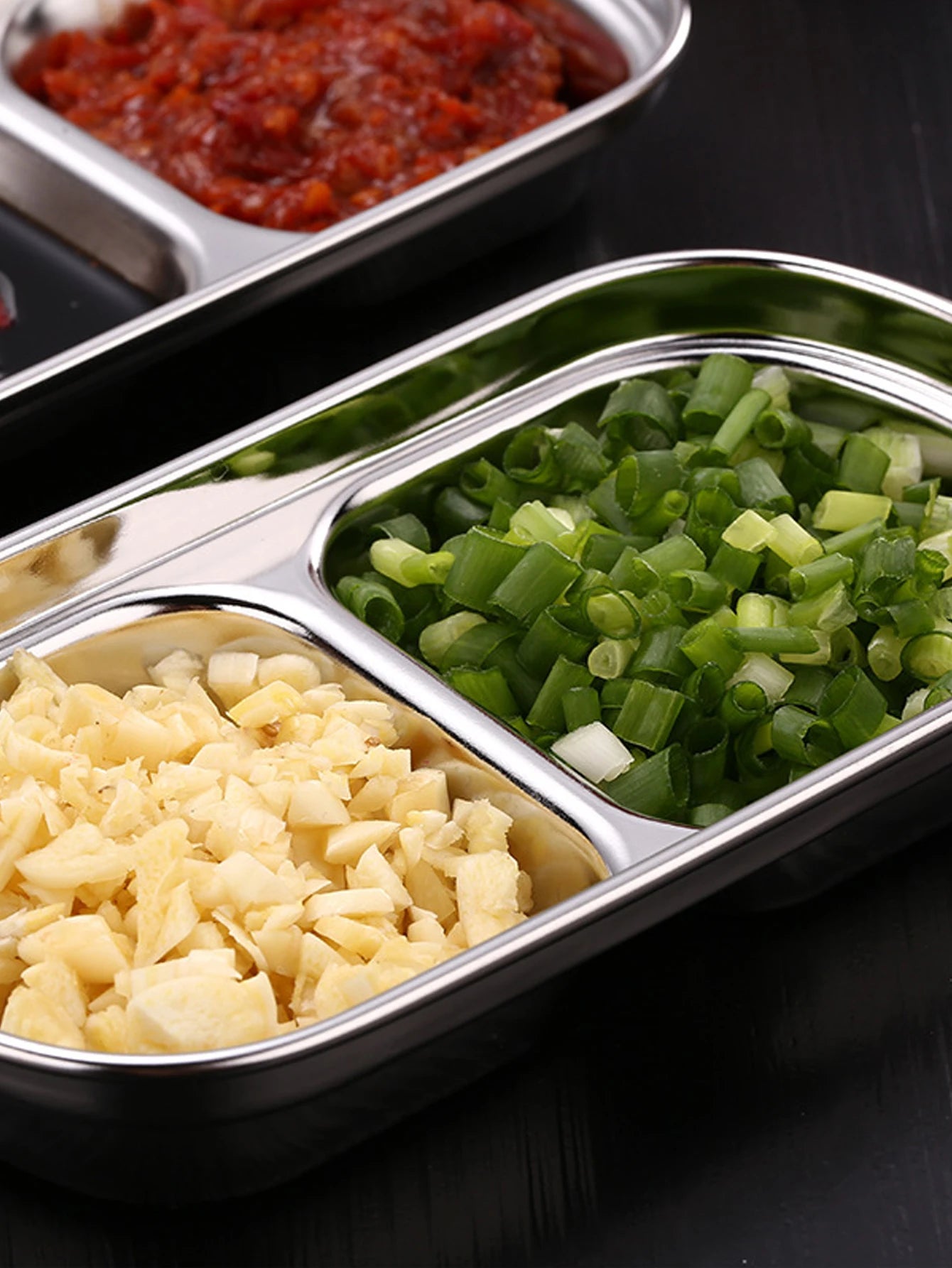 Korean Style Stainless Steel Sauce & Seasoning Serving Dish