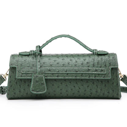 Ostrich Print PU Leather Shoulder Bag