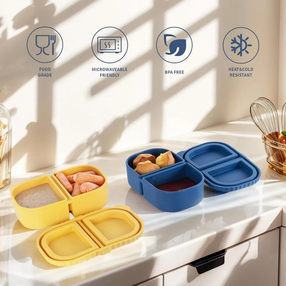 Premium Silicone Double Compartment Snack Box