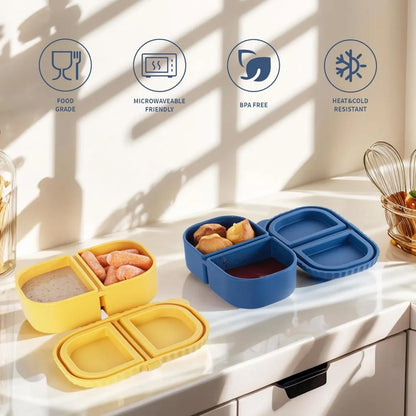 Premium Silicone Double Compartment Snack Box