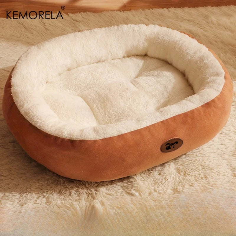 Plush Oval Pet Bed