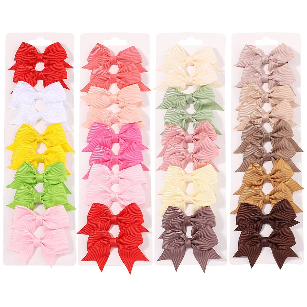 10Pcs/Set  Ribbon Bowknot Hair Clips