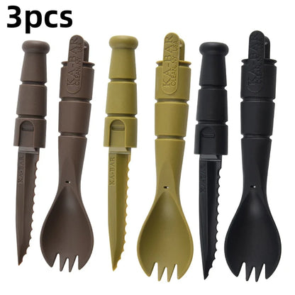 Outdoor EDC Mini Multi-Tool Fork & Spoon Set