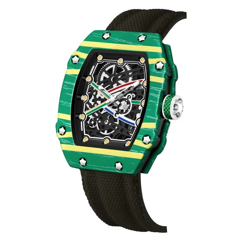 Ultra-Thin Tonneau Men's Nylon Strap Quartz Watch