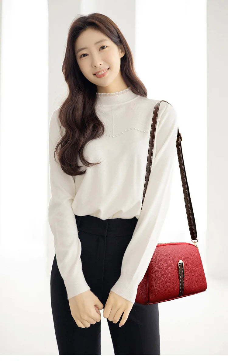 Women’s Genuine Cowhide Leather Crossbody Messenger Bag