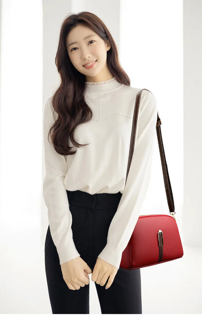 Women’s Genuine Cowhide Leather Crossbody Messenger Bag