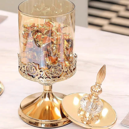 Light Luxury Crystal Glass Storage Jar With Lid