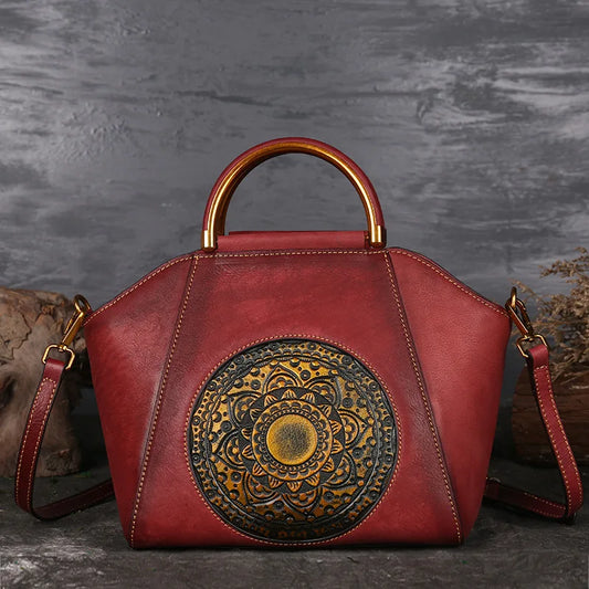 Vintage Genuine Leather Shoulder Handbag