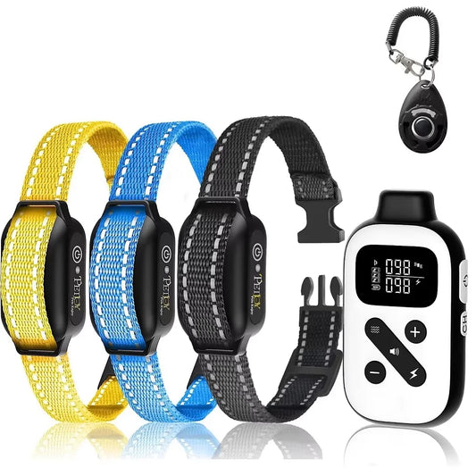 IPX7 Waterproof Remote Dog Training Collar with Auto Anti-Bark Mode