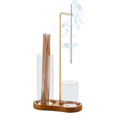 2-in-1 Glass Incense Holder with Ash Catcher