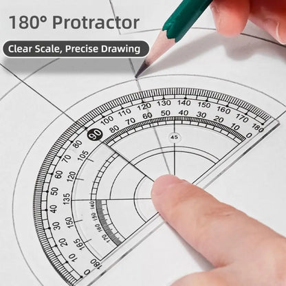 Transparent Geometry Ruler Set