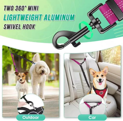 Dual Dog Leash Attachment with Bungee Strap