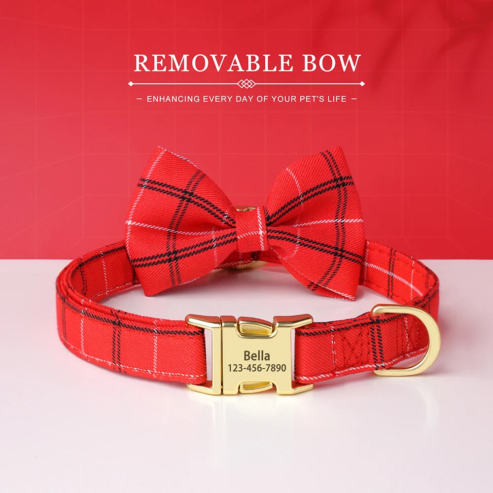 Custom Nylon Dog Collar with Bowknot