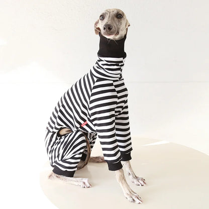 Striped Cotton Dog Pajamas for Italian Greyhounds & Whippets