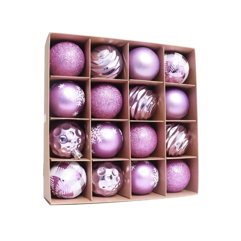 16-Piece Glass Christmas Bauble Set
