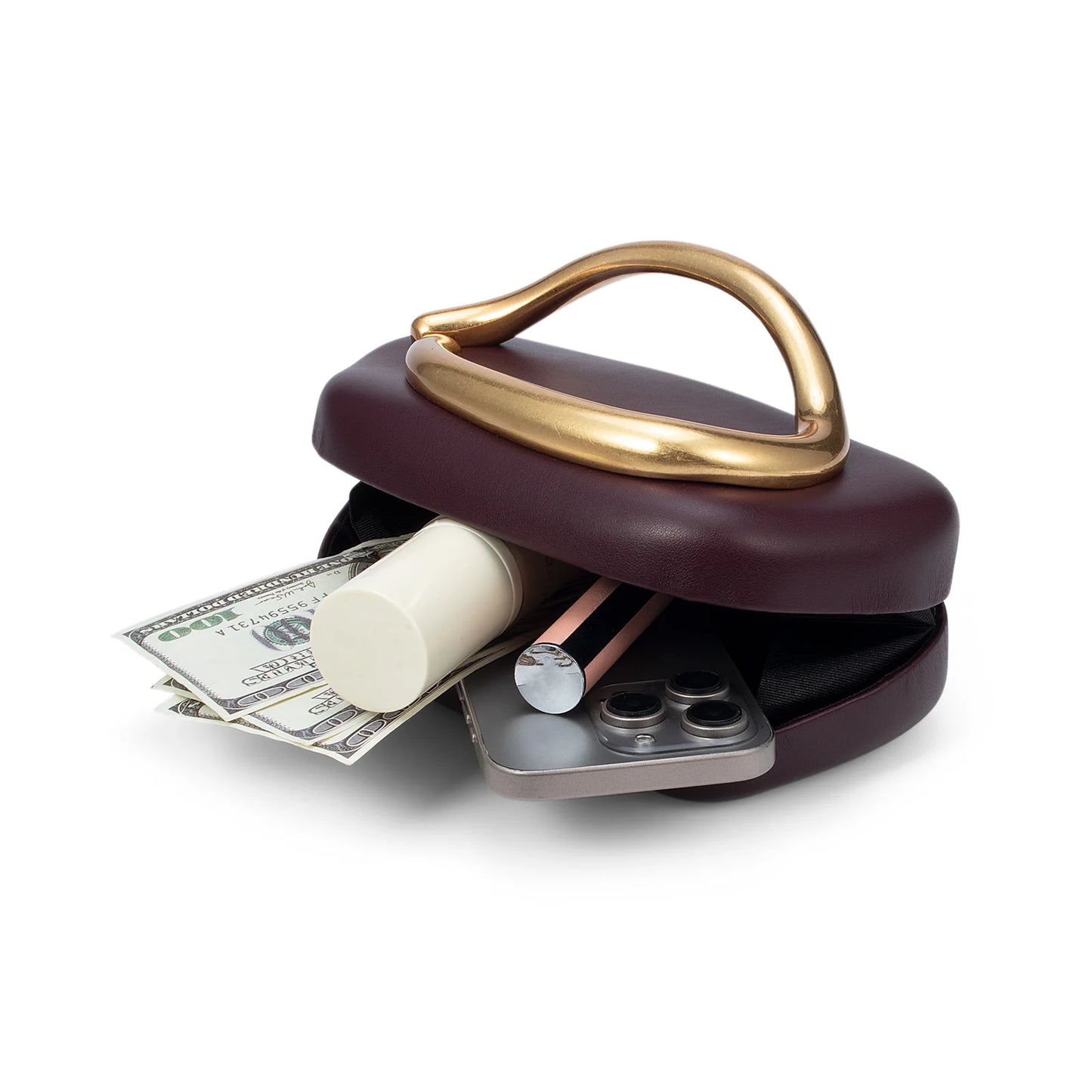 Oval Handle Box Crossbody Bag