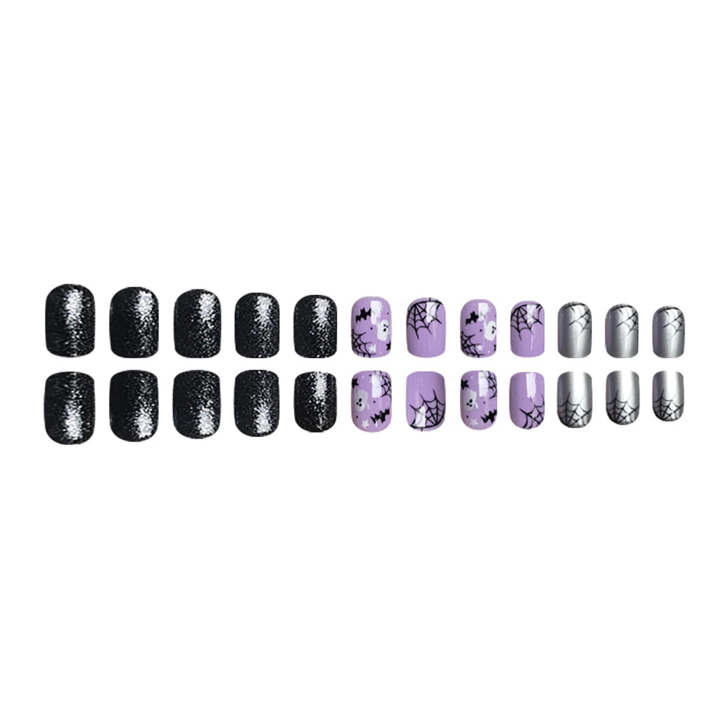 Halloween Ghost Spider Web Press On Nails