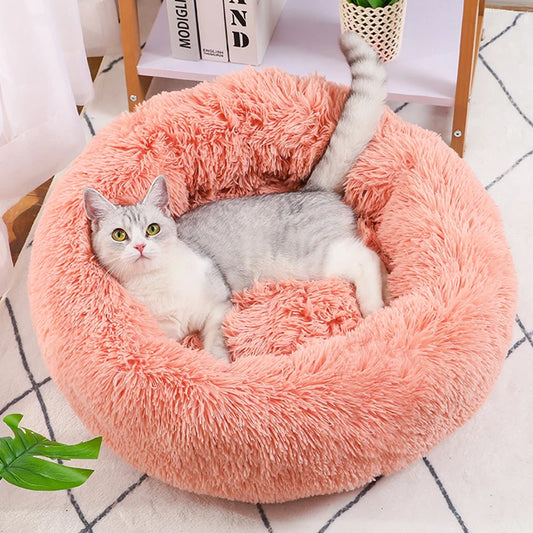 Calming Plush Donut Pet Bed