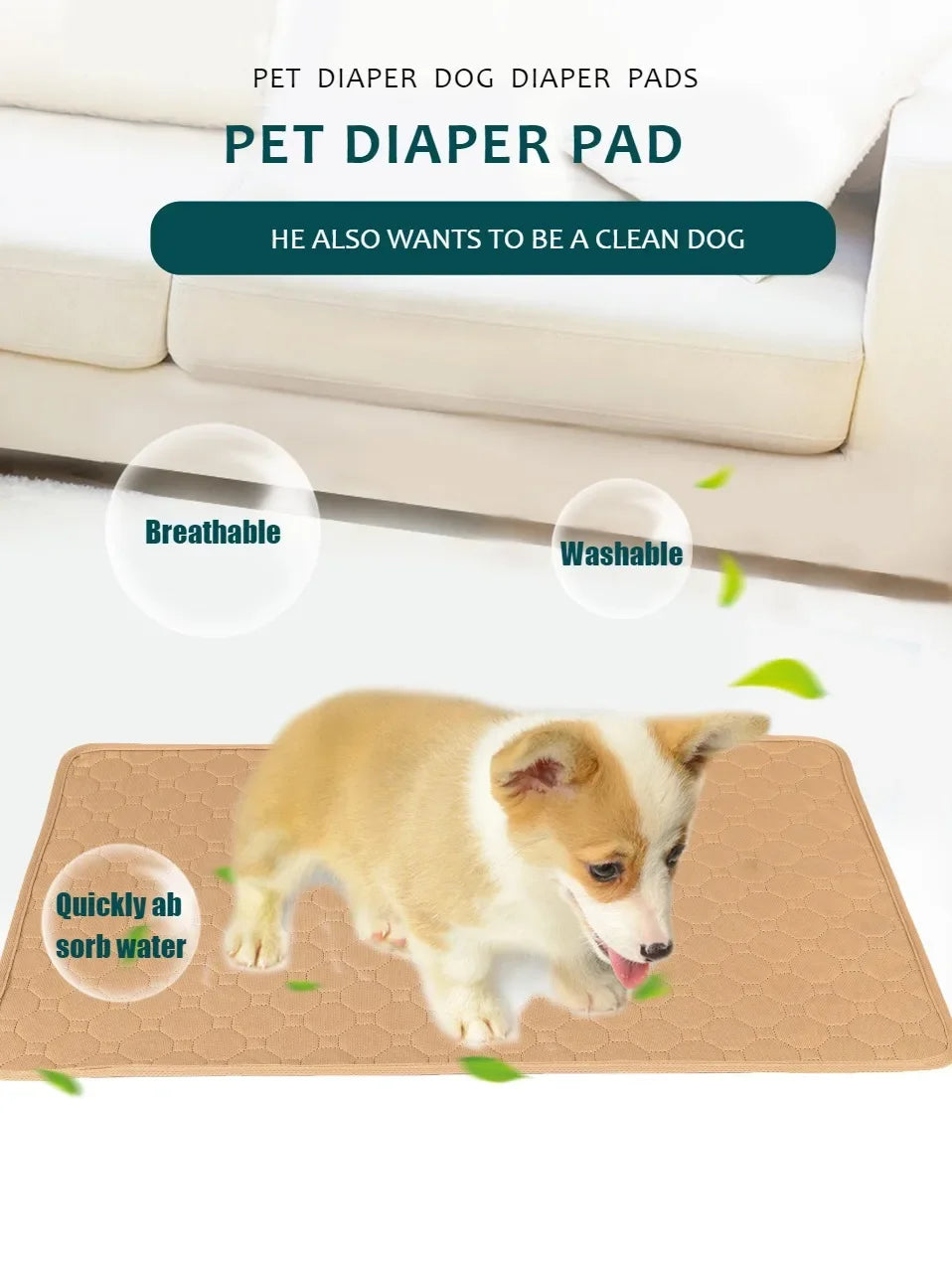 Washable Dog Pee Pad Mat