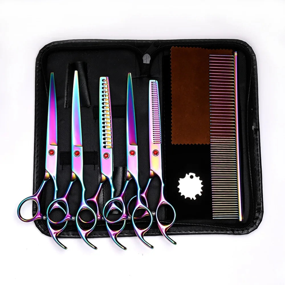 Professional 7 Inch Pet Grooming Scissors Kit