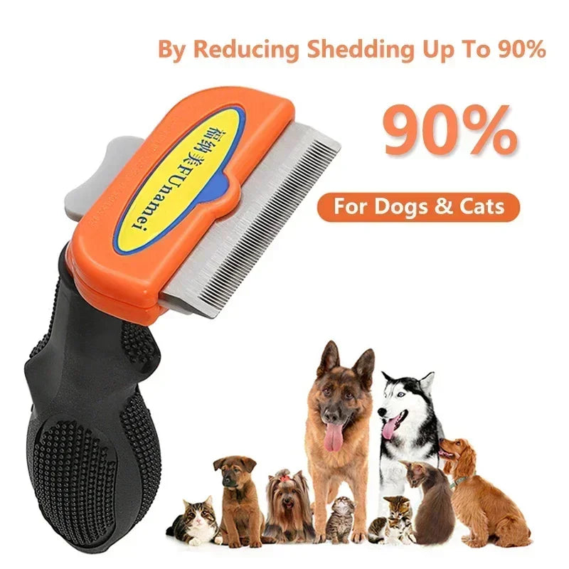 Pet Deshedding Grooming Comb for Cats & Dogs