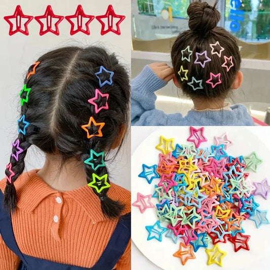 Colorful Star BB Hair Clips Set