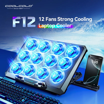 F12L 12-Fan Laptop Cooling Pad