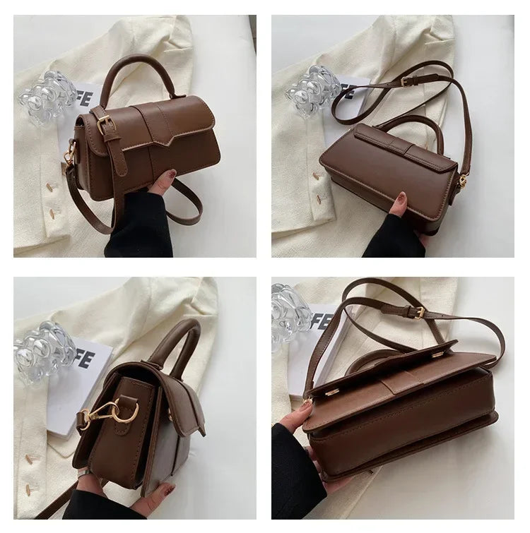 Vintage PU Leather Satchel Shoulder Bag