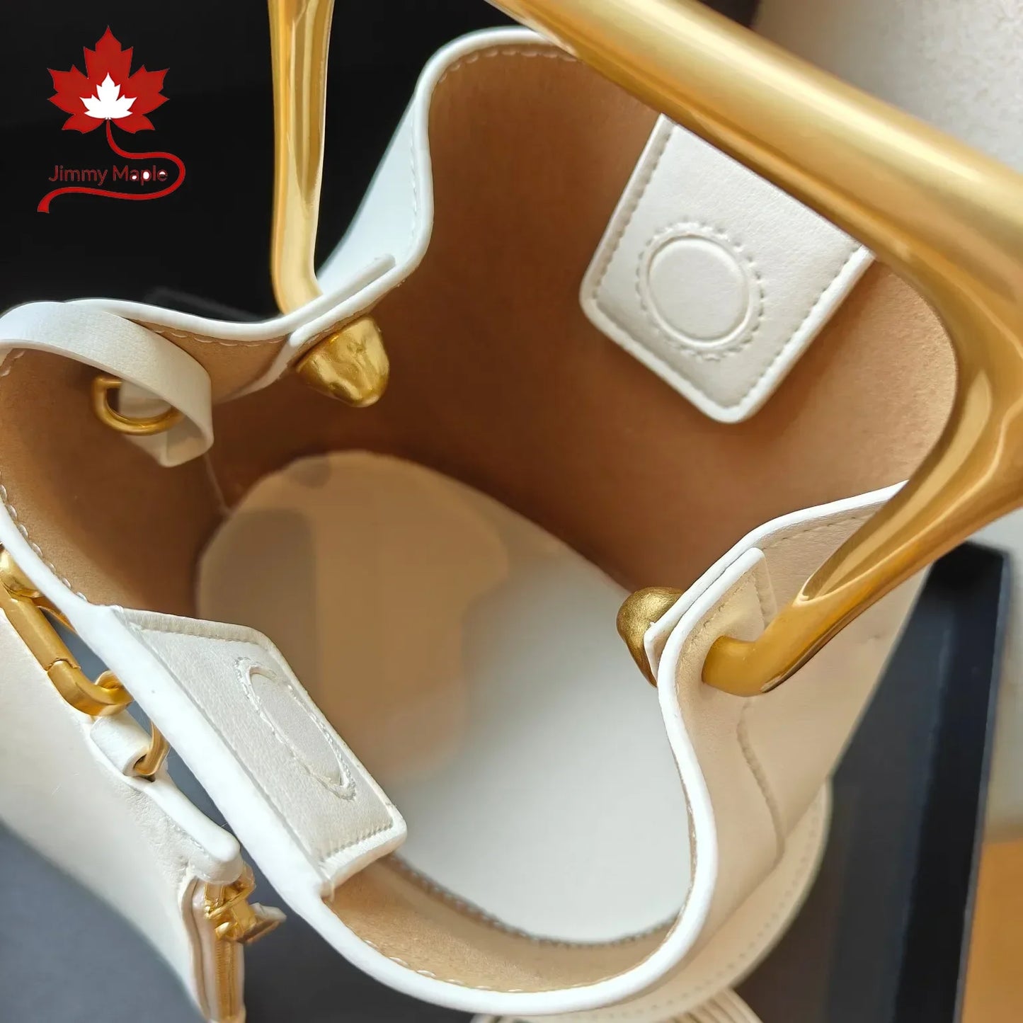 Jimmy Maple Genuine Cow Leather Bucket Handbag