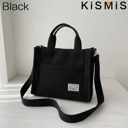 Corduroy Square Shoulder Bag
