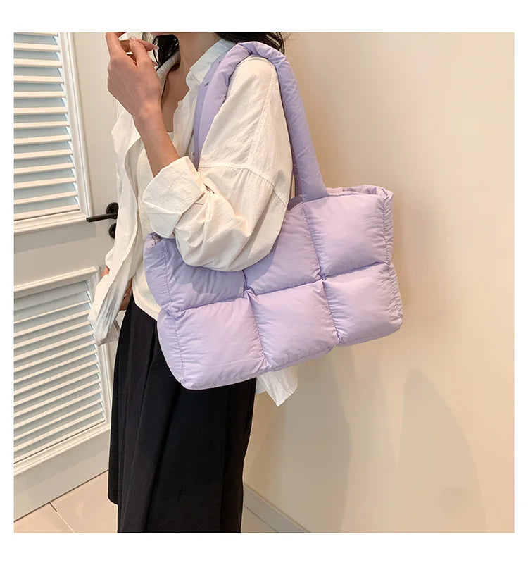 Quilted Large Capacity Tote Shoulder Bag