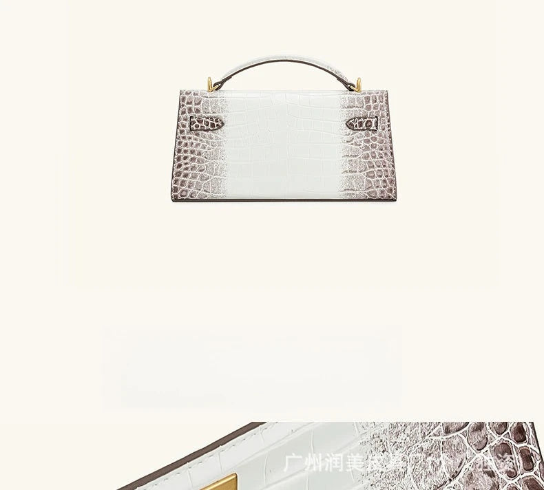 Crocodile Pattern Top Handle Satchel