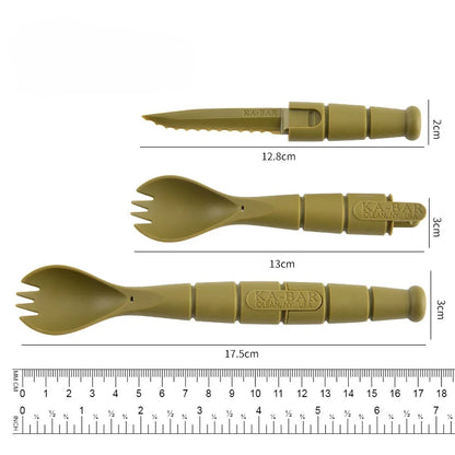 Outdoor EDC Mini Multi-Tool Fork & Spoon Set