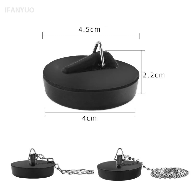 Universal Rubber Sink Drain Stopper with Chain