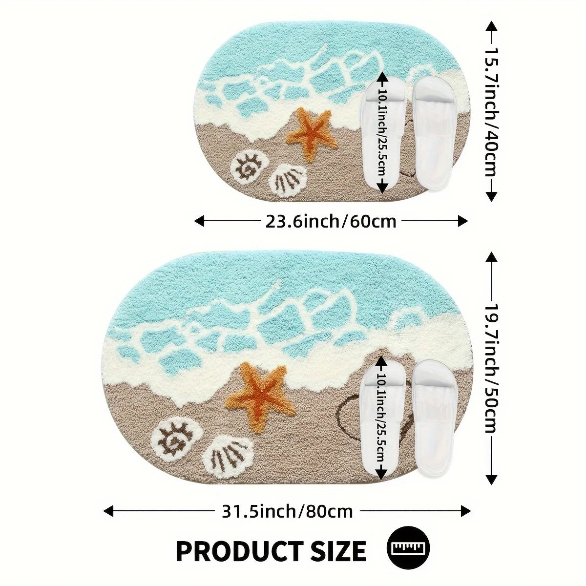 Ocean-Themed Plush Bathroom Mat