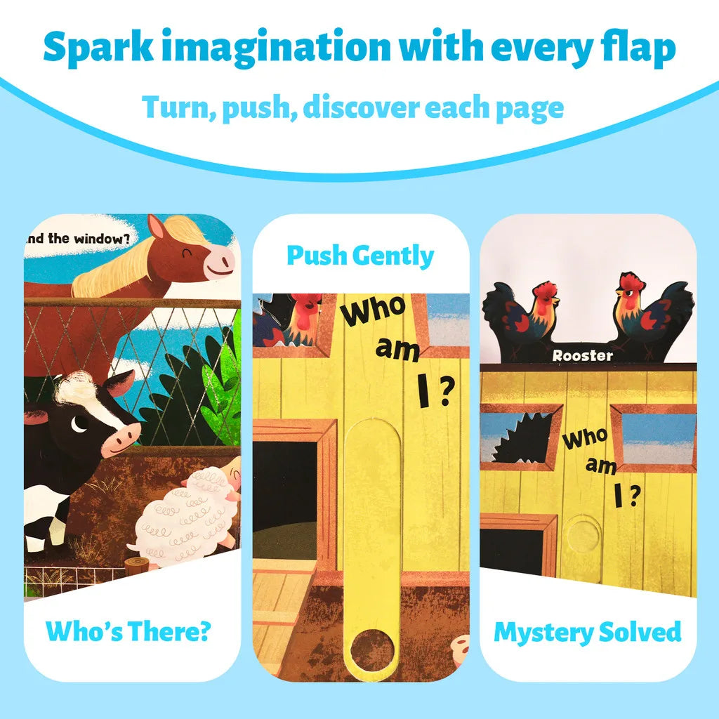Who’s That? Push-Pull-Slide Animal Board Books – 4 Book Set