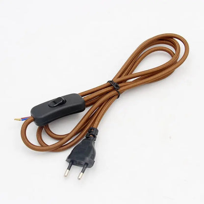 Fabric Covered EU Power Cord with Switch