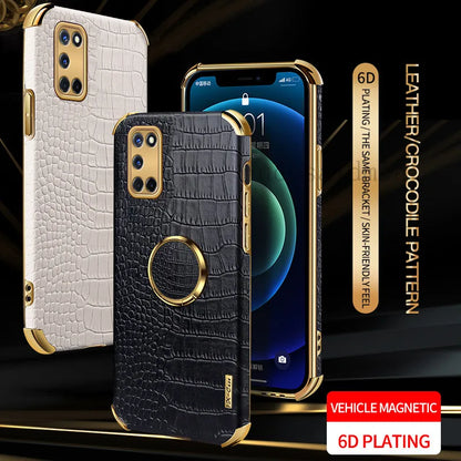 Crocodile Texture Ring Stand Phone Case