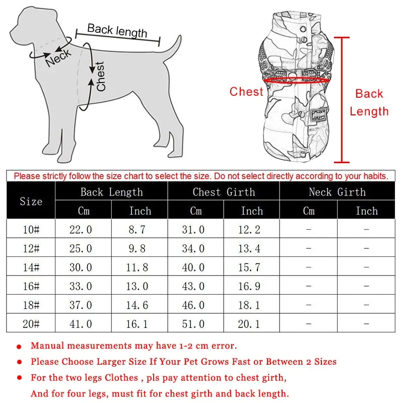 Winter Dog Vest Jacket with Harness
