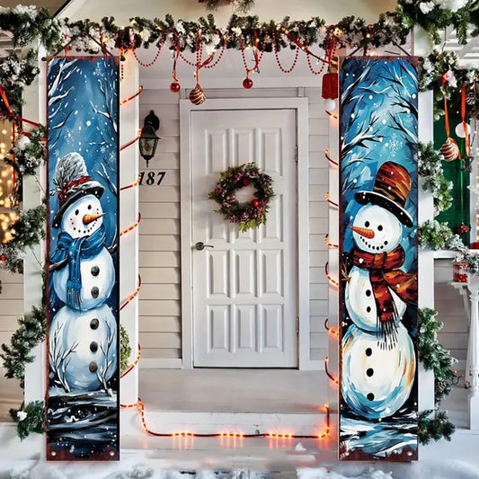 Santa & Snowman Christmas Door Banner