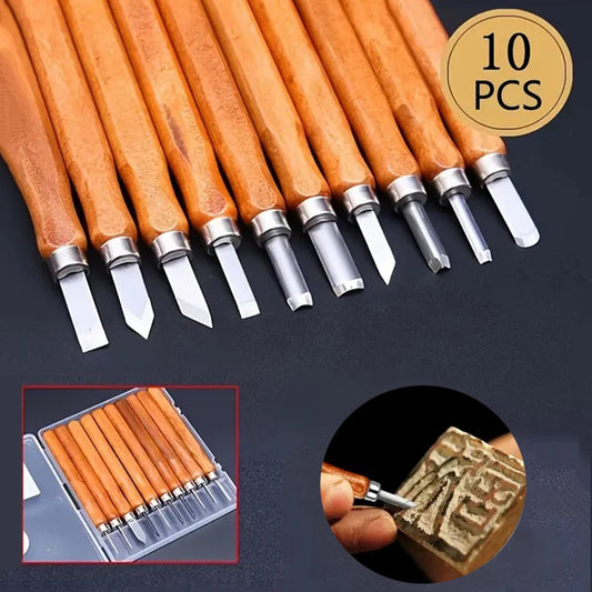 10/12 Piece Wood Carving Tool Set