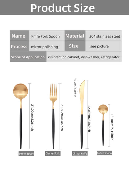 Elegant Western Flatware Set with Spoon, Fork & Knife