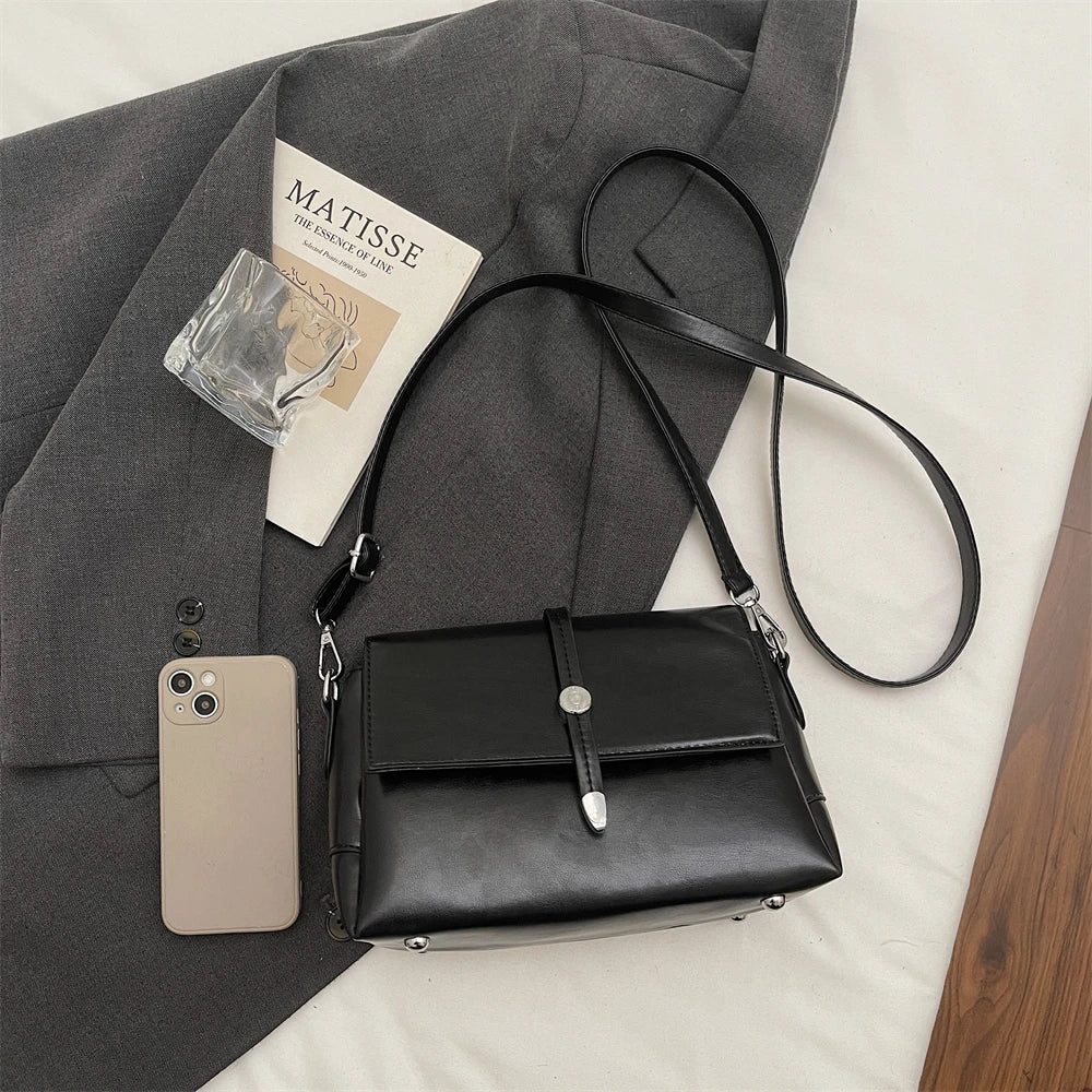 Vintage Flap Crossbody Satchel Bag